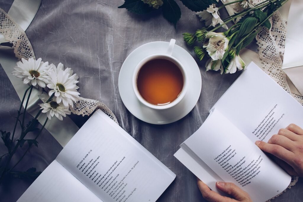 tea time, reading, poetry, leisure, tea, flat lay, cozy, books, reading, reading, reading, poetry, tea, tea, tea, tea, tea, books, books, books